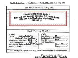Siêu phẩm bán nhà mt 104 nguyễn cửu vân, p17, bình thạnh. khuôn viên 108m2 giá bán 23,7 tỷ