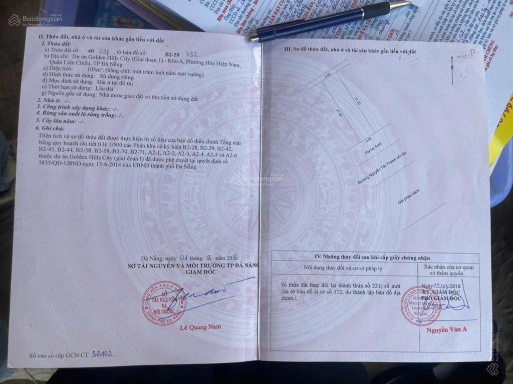 Bán cặp nguyễn tất thành nối dài đà nẵng giá sập hầm 15 tỉ, 210m2  0905 959 *** qúy