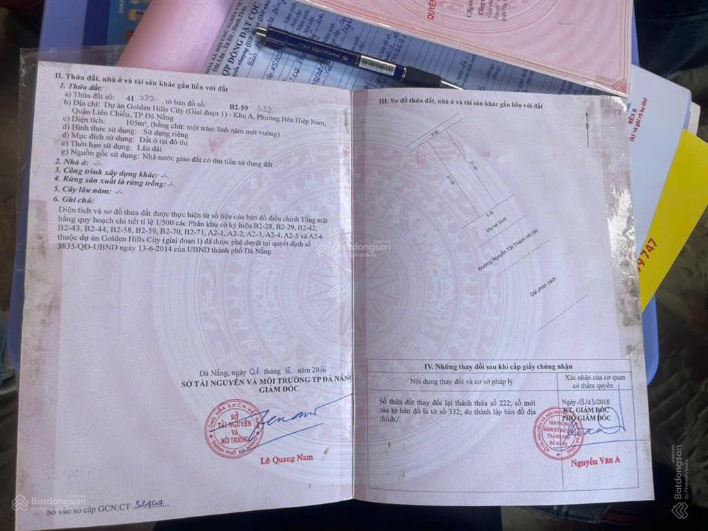 Bán cặp nguyễn tất thành nối dài đà nẵng giá sập hầm 15 tỉ, 210m2  0905 959 *** qúy