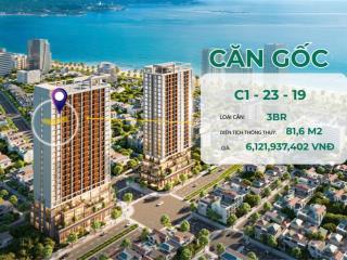 5,25 tỷ  căn góc 3pn 81,6m2  view biển + thành phố  chiết khấu 14,5% giá 5,25 tỷ