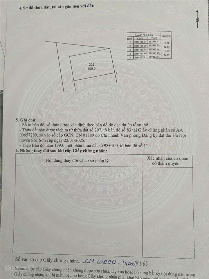 100m fuul thổ cư vụ bản minh trí sóc sơn hà nội mt 7,78 đường rộng 5m ngõ thông