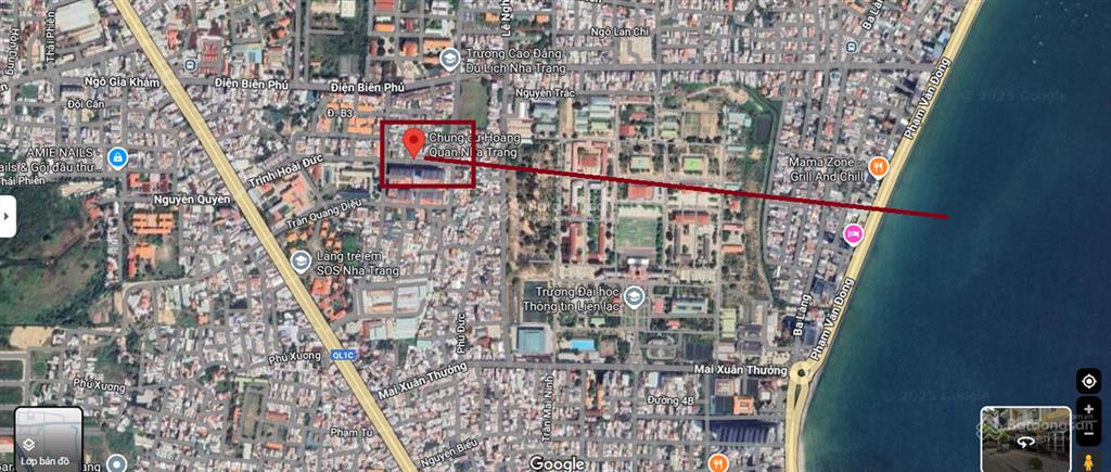 Căn hộ nha trang gần biển 1,850 tỷ, thô chưa nội thất, 2pn2wc hướng ban công mát mẻ