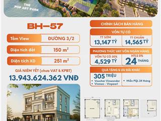 Hàng siêu hiếm biệt thự song lập bh  57 vị trí mặt tiền đường 3/2 sở hữu vị thế triệu đô