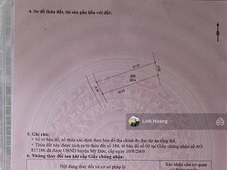 Giá chỉ 1,5 tỷ  chính chủ cần bán gấp đất tại đồng tâm hà nội