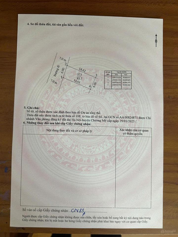 Chính chủ bán gấp lô đất đẹp trung tâm xuân mai 85.7m2, mặt tiền 6m ô tô tránh sổ đỏ sẵn