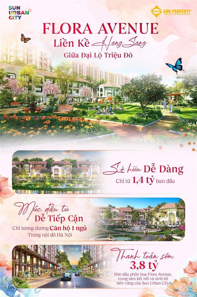Sun urban city hà nam chỉ với 1 tỷ 500 sở hữu cho căn liền kề