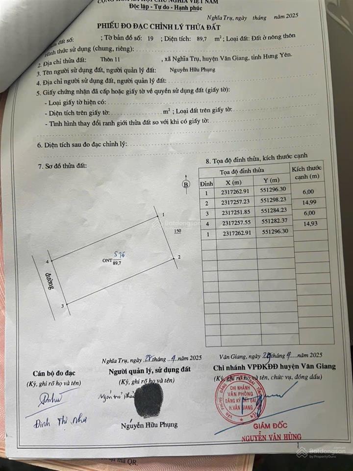 Đất đẹp tại đường tô hiệu, xã nghĩa trụ, văn giang, hưng yên, giá thỏa thuận, 89.7m2
