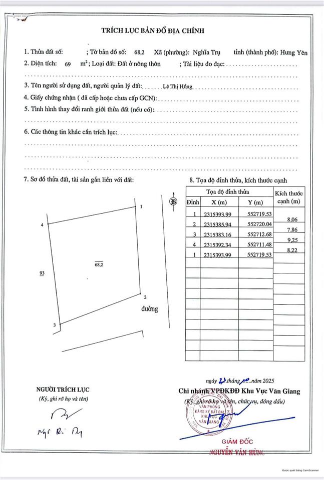 Chính chủ bán lô góc 68,2m thôn lương, vĩnh khúc  văn giang