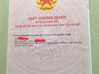 Chính chủ bán gấp nhà mt đường 7m công nghệ mới vĩnh lộc b giáp bình tân 92m2(4 x24m), nhỉnh 4 tỷ