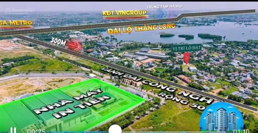 Cần bán 100 m2 đất thổ cư sát cnc hoà lạc, cạnh nhà máy in tiền, cách đại lộ thăng long 500m