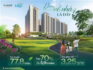Bán cc k home new city, 778 triệu, 35m2, view đẹp, tiện nghi đầy đủ ở thủ dầu một, bình dương