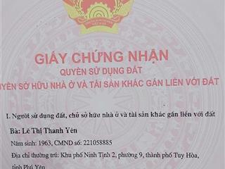 Cần bán gấp lô đất 412m2, hòa tâm, đông hòa, phú yên