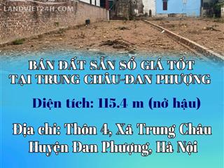 Chính chủ bán đất đẹp 115.4m full thổ cư xã trung châu đan phượng hà nội