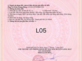 Cần tiền mua vàng chủ bán lô đất đường ven biển vũng tàu  bình châu giá 1ty080