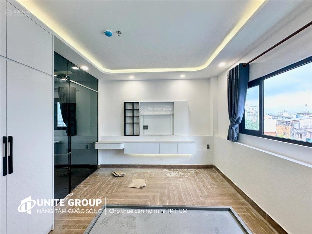 Cho thuê căn hộ dịch vụ có cửa sổ lớn,ngay lê quang định,gần chợ bà chiểu,45m2,full nội thất