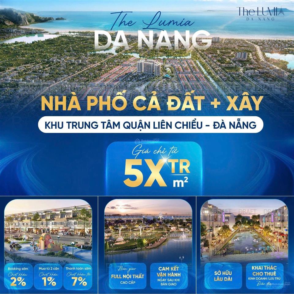 The lumia đà nẵng nhà phố đa công năng  giá chỉ 5x tr/m2, sổ đỏ lâu dài
