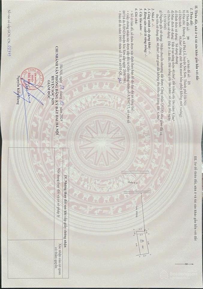 Bán nhà mặt đường ql3  44m2  5,1 tỷ  vỉa hè rộng  kinh doanh