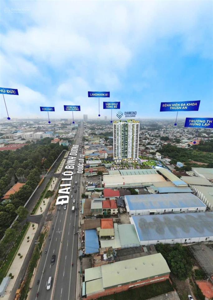 Diamond boulevard chỉ 10% ký hdmb  có ngay căn hộ giữa trung tâm thuận an