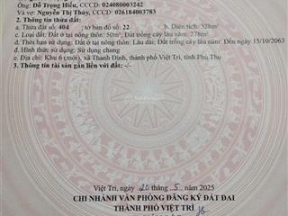 Chính chủ cần bán nhanh lô đất 328m giá nhỉnh 2 tỷ tại thanh đinh việt trì phú thọ