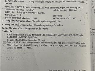Bán nhà 80/7b đường số 5 ấp 3 xuân thới đông, hóc môn