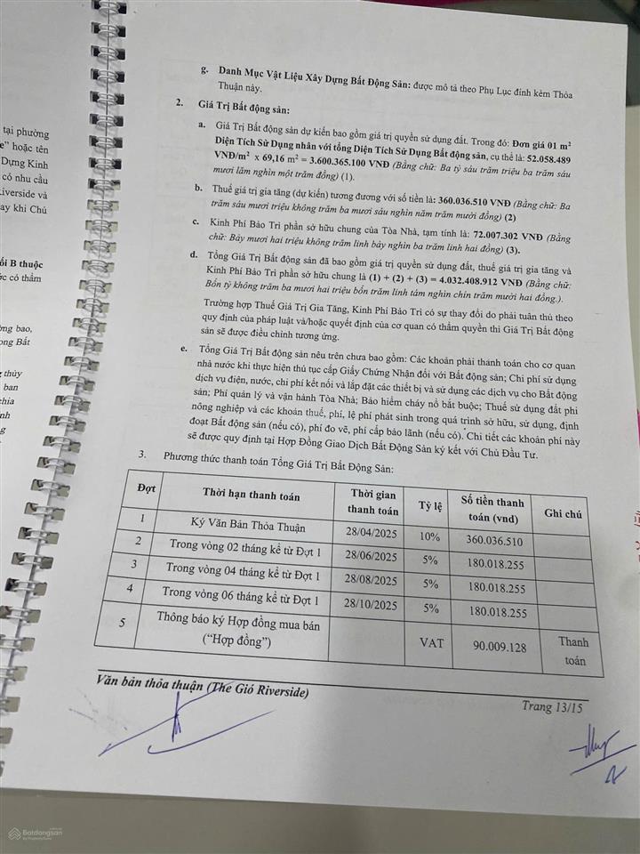 Chuyển nhượng căn hộ the gio 2pn| 75m2  view sông đn tháp gió nam  thanh toán 30% lấy căn ngay