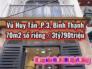 Bán nr 4pn, 5wc, 63m2 tại vũ huy tấn, bình thạnh, giá ưu đãi 3,79 tỷ