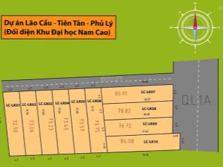 Bán đất tại xã tiên tân, phủ lý, hà nam, 2,1 tỷ, 80m2, mặt đường quốc lộ 1a ô tô đỗ cửa