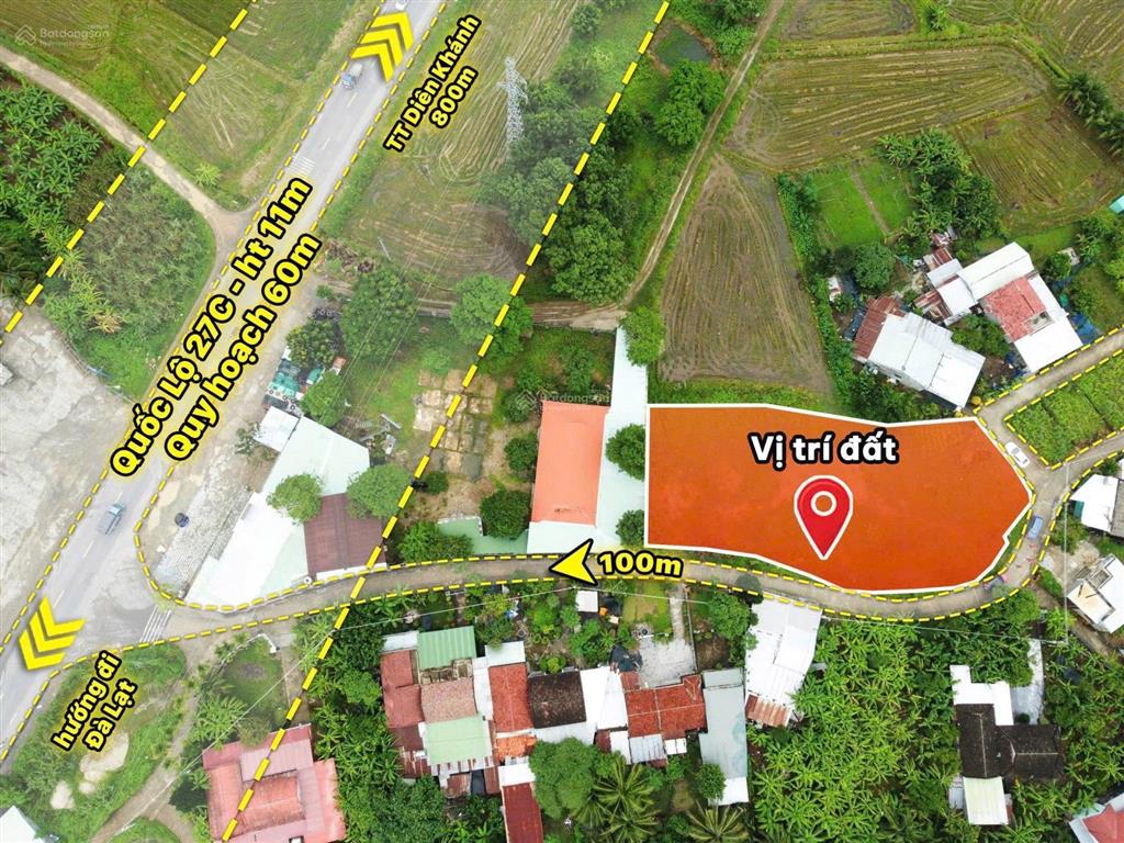 Diên lạc(diên hoà cũ) vị trí cực đẹp đối diện cây xăng hưng thịnh dt 92,2m2 ngang 5m full thổ