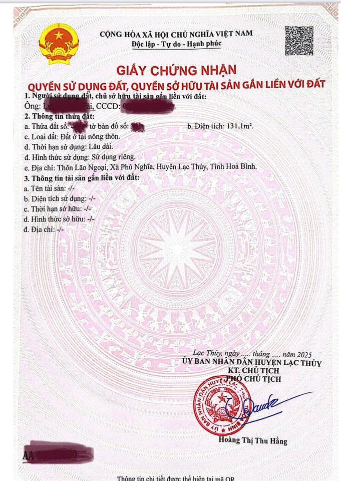 Bán đất quốc lộ 21a, 28 triệu/m2, 131m2, mặt tiền đẹp, pháp lý đầy đủ