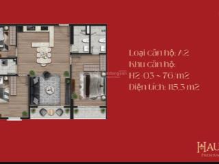 Nhanh tay kẻo lỡ căn hộ 3n chỉ với 76,656 triệu/m2, 115.5m2 tại hausman premium residences