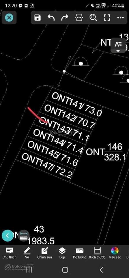 Chính chủ gửi bán lô đất trục chính liên bão  tiên du. đường xe tải chạy vi vu