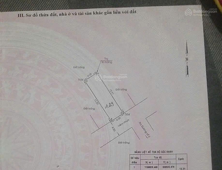 Bán nhanh đất hẻm 81 đường 2 p.trường thọ 54m2, sẵn sổ sang tên ngay, giá nhỉnh 5 tỷ