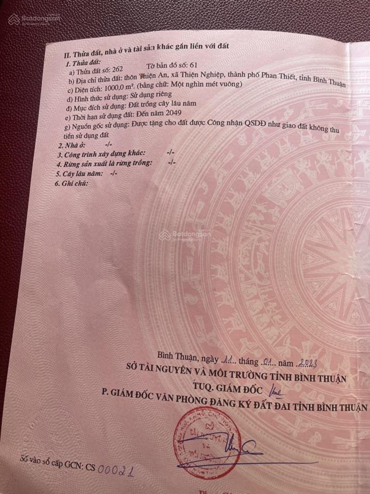 Cần bán 1000m2 trục đường 715 thiện nghiệp