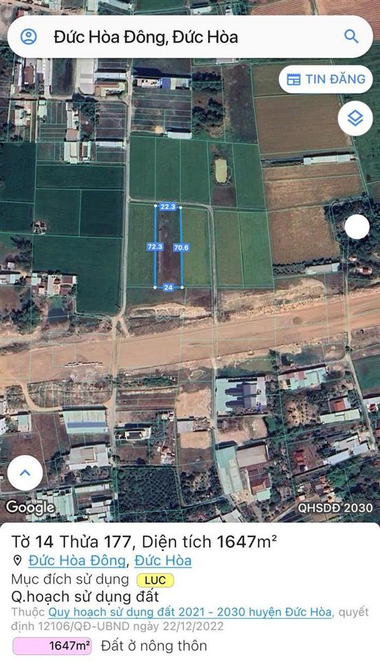 Bán đất 1 sẹc 823d, gần vành đai 3 hcm, dt lớn, view thoáng, 1347m2