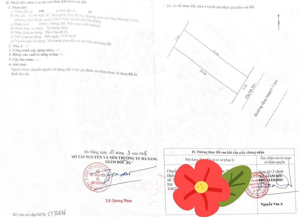 Hiếm, bán đất nền thông biển tại trần minh tông, đường 7.5m, cách biển 100m, đông nam mát mẻ