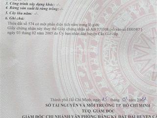 Bán đất nền thổ cư tại hà quang vóc, 4,368 tỷ, 291.2m2, hàng hiếm tại cần giờ, hcm