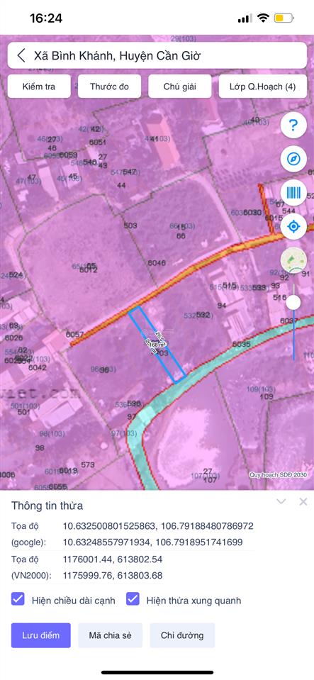 Bán đất rừng sác, 2,5 tỷ, 167,6 m2, pháp lý đầy đủ tại bình khánh, cần giờ, hcm