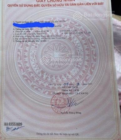 Chủ bán 2 lô đất đấu giá số 669 và 670 mặt đường hồ chí minh xã cẩm tú, cẩm thủy, thanh hóa