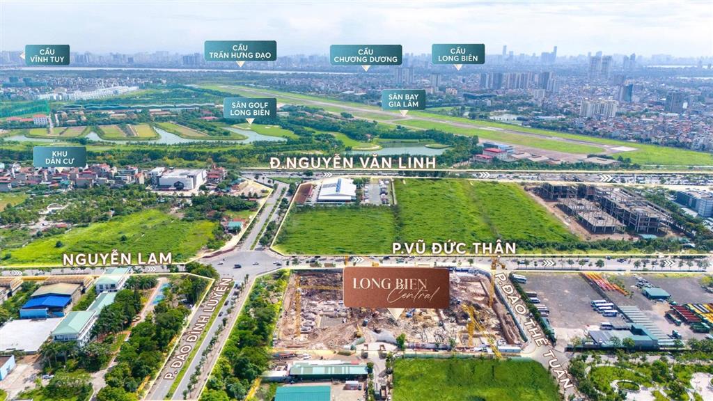 Sống ở tầm cao mới một bên là sân golf xanh ngát, một bên là sân bay quỹ căn long biên central