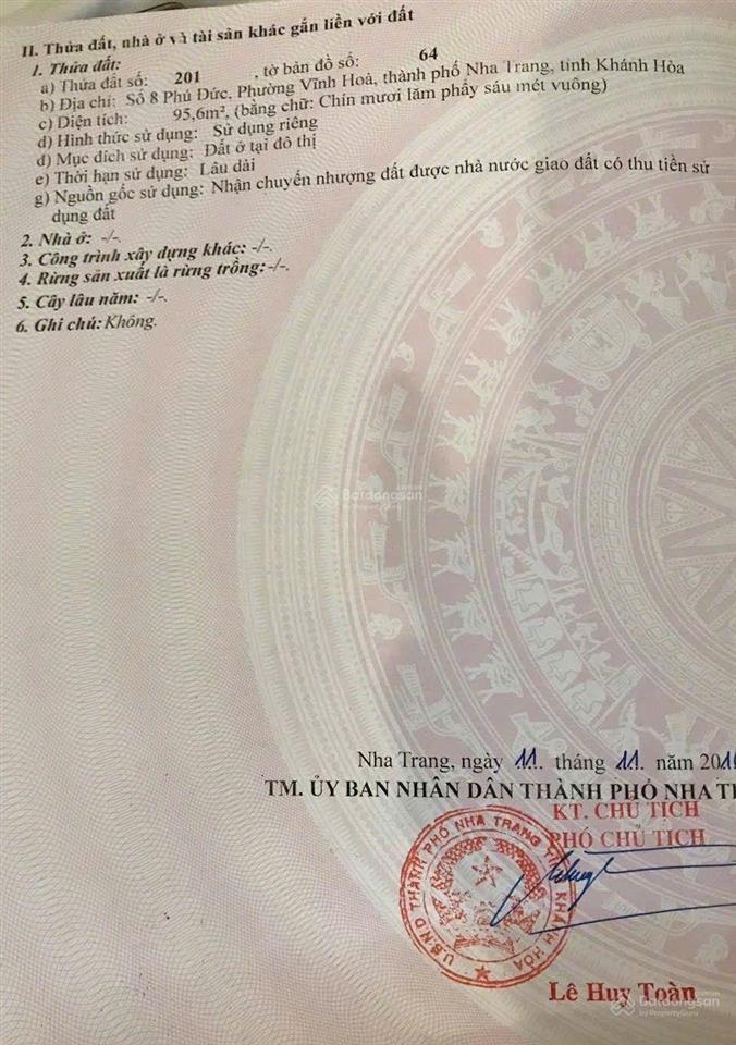 Bán lô đất hẻm ô tô đường mai xuân thưởng p. vĩnh hòa tp. nha trang