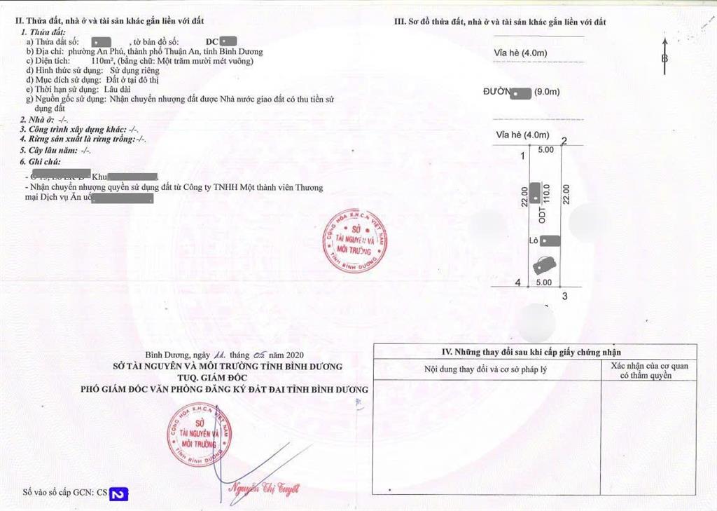 Bán đất 5x22m, đường n2 kdc the sun city p. an phú