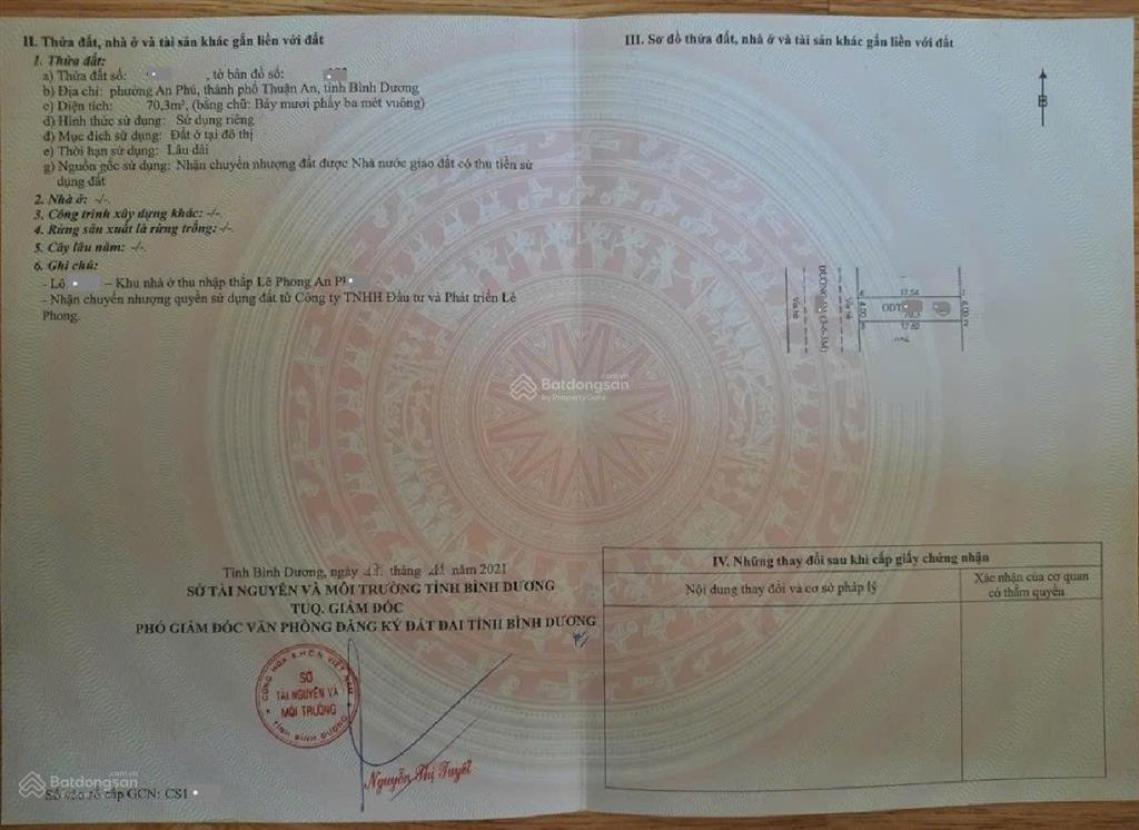 Bán đất 4x18m, đường d1 kdc lê phong an phú 2 p. an phú