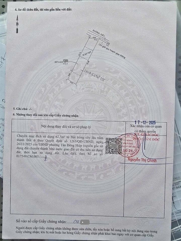 Bán đất 6x31m, hẻm nguyễn thị tươi, p. tân bình