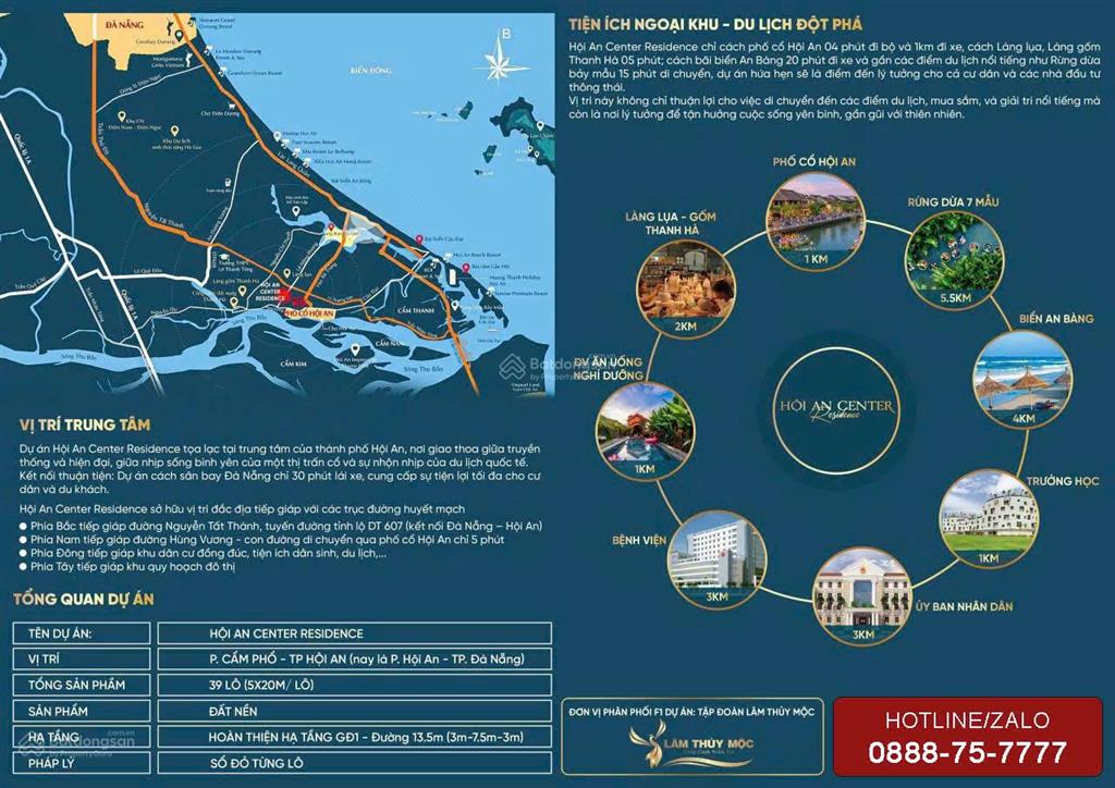 Bán đất hội an center residencebán đất hội an giá rẻ vị trí trung tâm phố cổ chỉ 55 triệu/1 m2