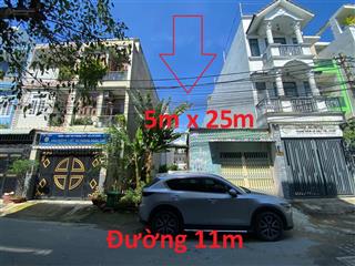 Bán nền đất mặt tiền đường nhựa rộng 11m  (5m x 25m) thổ cư 100%  gần trường nguyễn văn tây