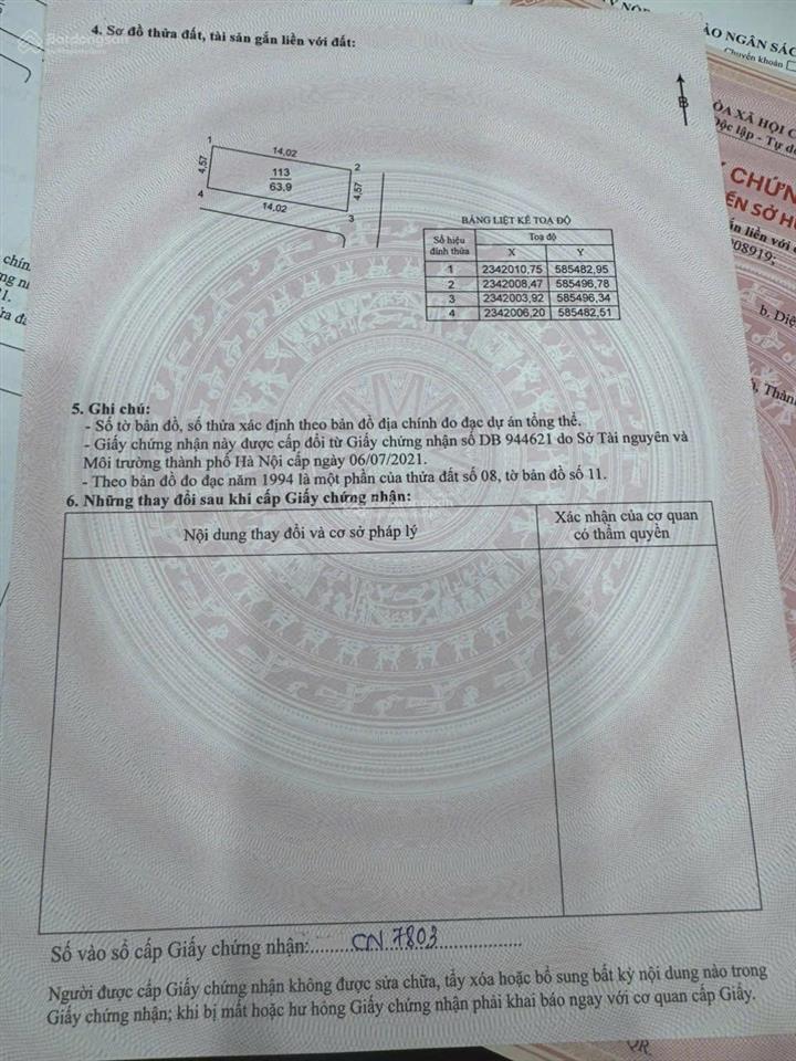 Bán 63.9m2 thôn đồng, nguyên khê, đông anh, hà nội nhỉnh 6 tỷ. 0944 404 *** check quy hoạch miễn phí