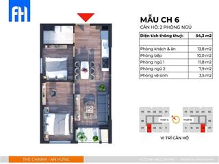 Bán căn hộ 2pn 54m2 tại the charm an hưng hà đông, giá bán 4 tỷ 5 bao phí sang tên, có slot ô tô