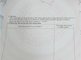 Cần bán lô đất đấu giá tại đông lỗ ứng hòa, dt 105m đường trước đất hơn 10m