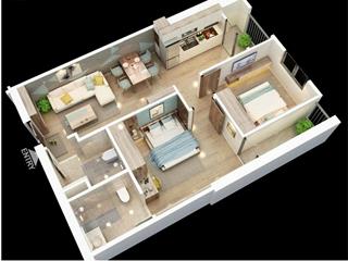 Duy nhất 1 căn 2 ngủ , diện tích 68.5m2  tại cc usilk104, tầng đẹp , view thoáng