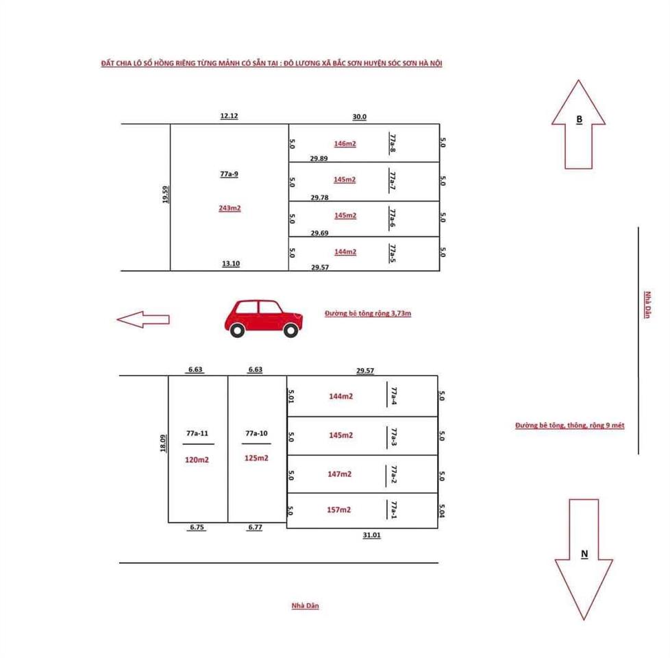 Chưa đến 1 tỷ sở hữu ngay 157m² đất đẹp  trung giã, sóc sơn